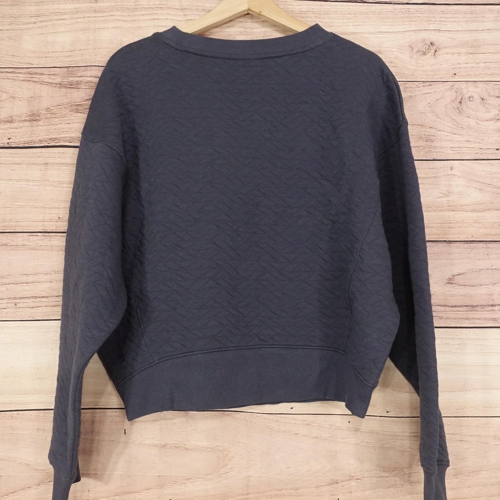 New! All In Motion Sweatshirt Womens S Gray Quilted Pullover Kangaroo Pocket - Picture 4 of 11